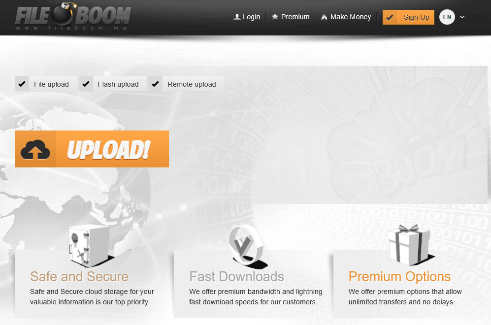 Fileboom Homepage