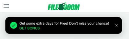 fileboom extra free days